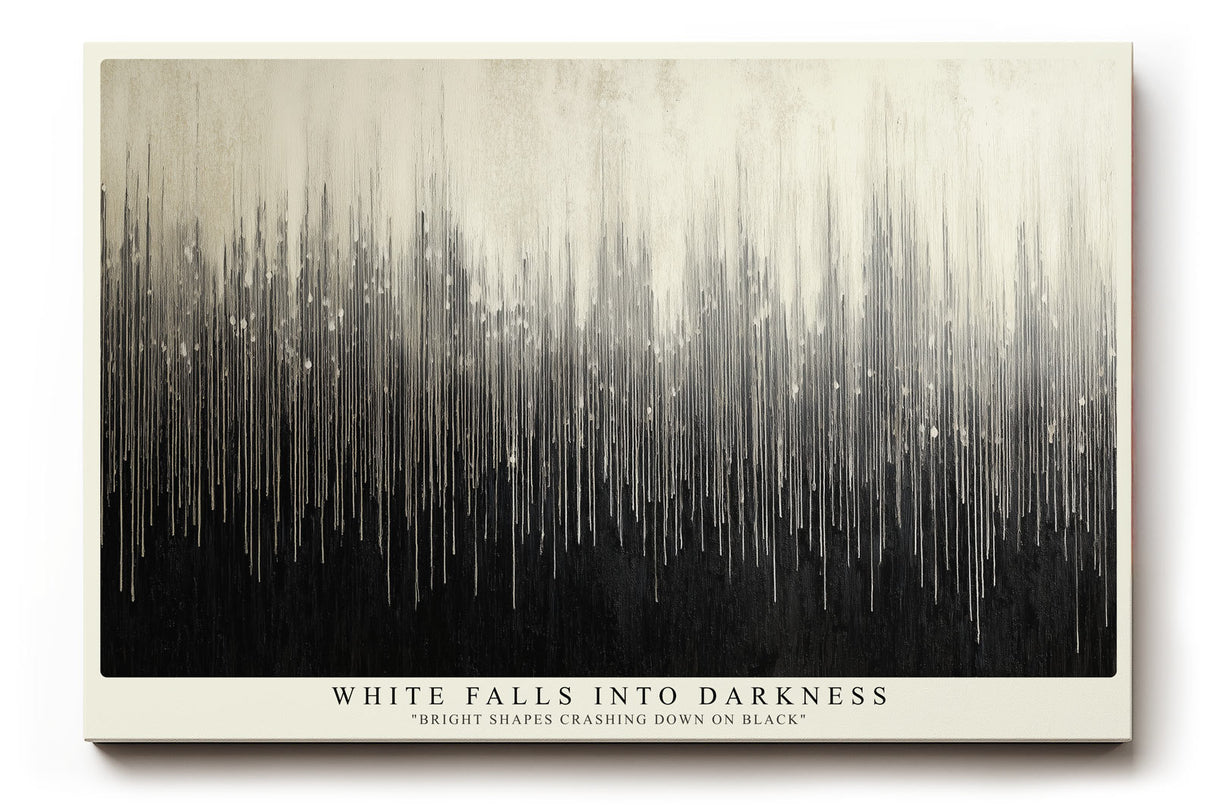 Paul Sinus Wandbild White Falls into Darkness Abstract Gradient in Black and White Harmony