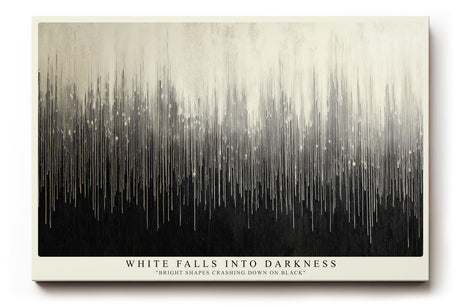 Paul Sinus Wandbild White Falls into Darkness Abstract Gradient in Black and White Harmony