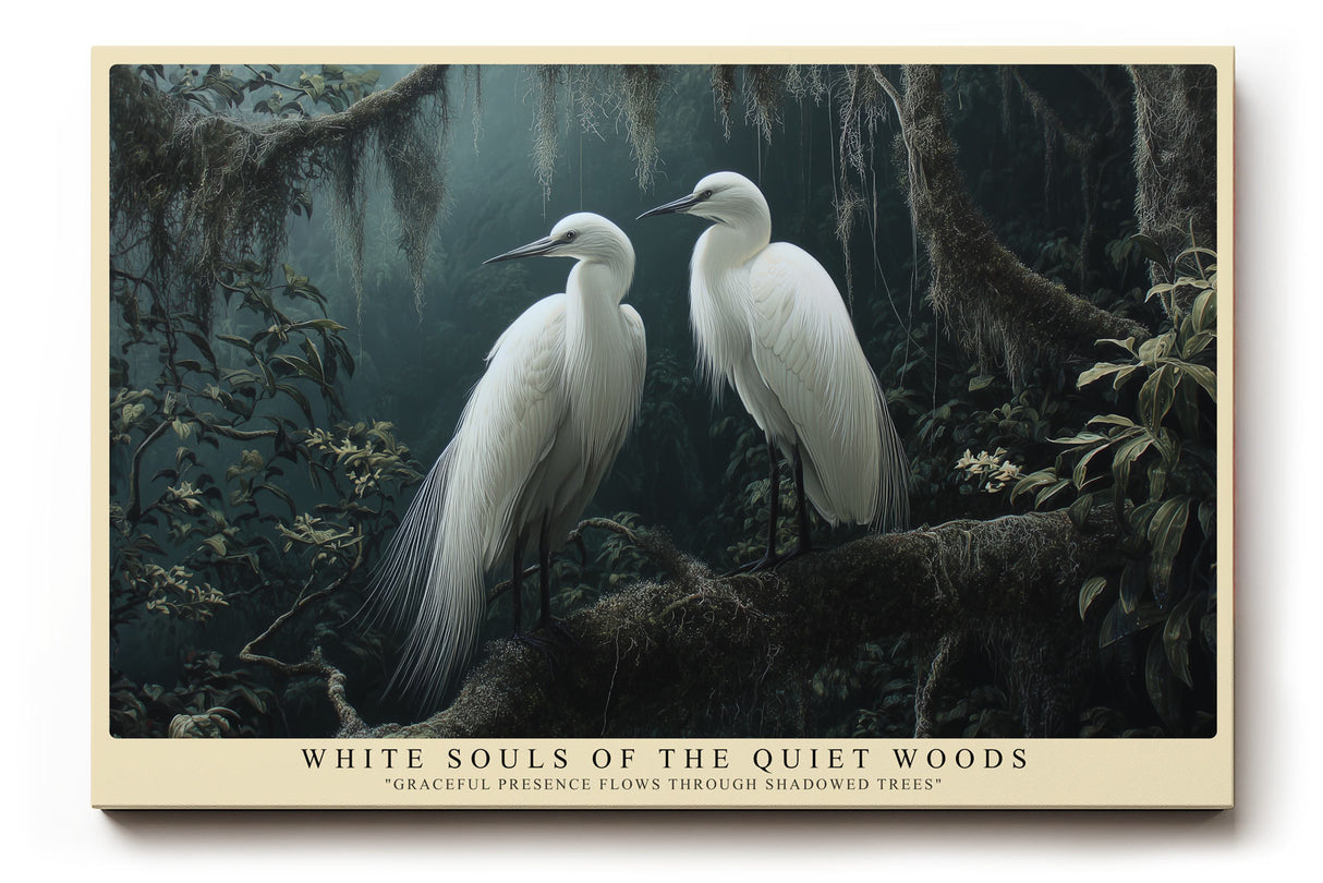 Paul Sinus Wandbild White Souls of the Quiet Woods – Mystische Eleganz und natürliche Anmut in stiller Waldlandschaft