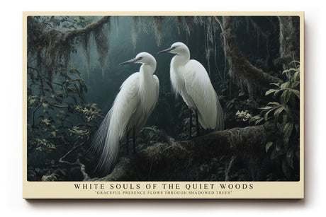 Paul Sinus Wandbild White Souls of the Quiet Woods – Mystische Eleganz und natürliche Anmut in stiller Waldlandschaft