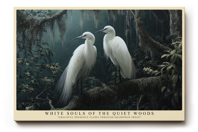 Paul Sinus Wandbild White Souls of the Quiet Woods – Mystische Eleganz und natürliche Anmut in stiller Waldlandschaft