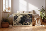 Paul Sinus Wandbild 120x80cm Widder zwischen Blumen – Künstlerisches Tierporträt mit floraler Naturkomposition