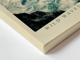 Paul Sinus Wandbild 120x80cm Wilde Meereswellen auf Felsen Natur Kunst in Blau Weiss Wanddekoration