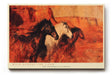 Paul Sinus Wandbild 120x80cm wilde Pferde Landschaft moderne Tiermalerei warmes Wuestenmotiv Wanddekoration fuer Wohnzimmer Büro