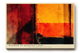 Paul Sinus Wandbild 120x80cm Window of Burning Light abstrakte Kunst in Rot Orange und Schwarz modernes Poster für Wohnzimmer Büro