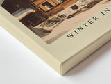 Paul Sinus Wandbild 120x80cm Winter Alpen Landschaft Chalet Kuh LeinWandbild 120x80cm Bergdorf Natur Wanddekoration