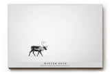 Paul Sinus Wandbild Winter Path minimalistisches Naturmotiv mit Hirsch im Schnee für moderne Wohnräume voller Ruhe und Klarheit