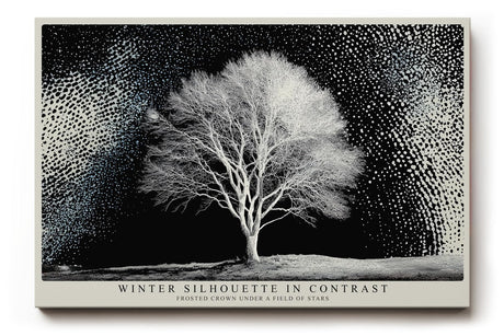 Paul Sinus Wandbild 120x80cm Winterbaum Schwarz Weiss Kontrastreiche Naturkunst Minimalistische Landschaft für Wohnzimmer Büro Flur