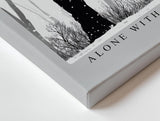 Paul Sinus Wandbild 120x80cm winterlicher Park bei Nacht Silhouette auf Bank monochrome Landschaftskunst ruhige Wanddekoration fuer Wohnzimmer Büro