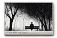 Paul Sinus Wandbild 120x80cm winterlicher Park bei Nacht Silhouette auf Bank monochrome Landschaftskunst ruhige Wanddekoration fuer Wohnzimmer Büro
