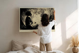 Paul Sinus Wandbild 120x80cm Within the Moons Silence Frau im Mondlicht Dramatische Schwarz Weiss Kunst fuer Wohnzimmer Schlafzimmer und Büro