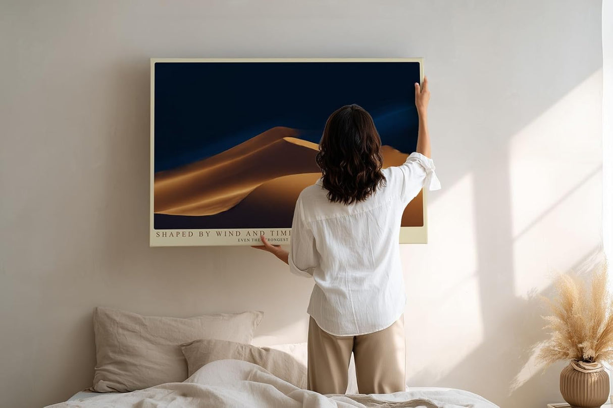 Paul Sinus Wandbild 120x80cm Wuestenduene bei Nacht minimalistische Landschaft Naturfotografie warme Sandfarben stilvolle Wanddekoration fuer Wohnzimmer Büro