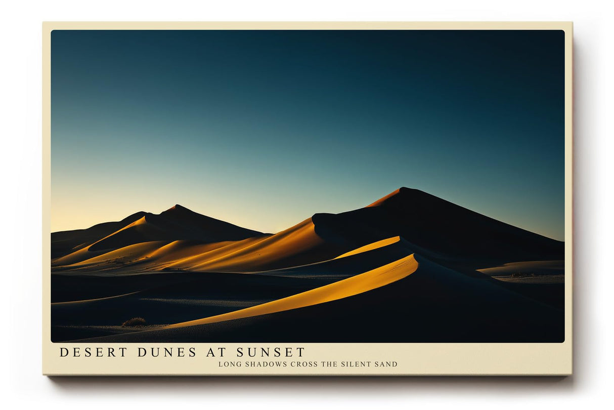 Paul Sinus Wandbild 120x80cm Wuestenduene Landschaft Sonnenuntergang moderne Naturfotografie warme Goldtoene Kunstdruck stilvolle Wanddekoration fuer Wohnzimmer Schlafzimmer Büro