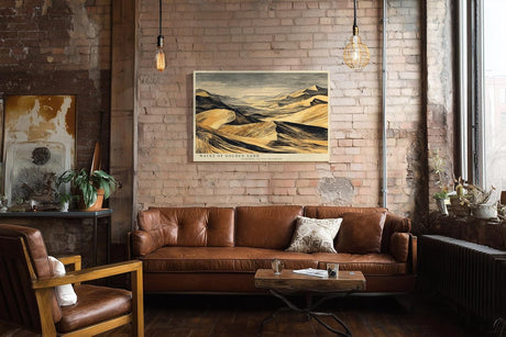 Paul Sinus Wandbild 120x80cm Wuestenlandschaft goldene Sandduenen moderne Landschaftskunst Kunstdruck grosses Wandbild 120x80cm warme Natur Wanddekoration fuer Wohnzimmer Büro