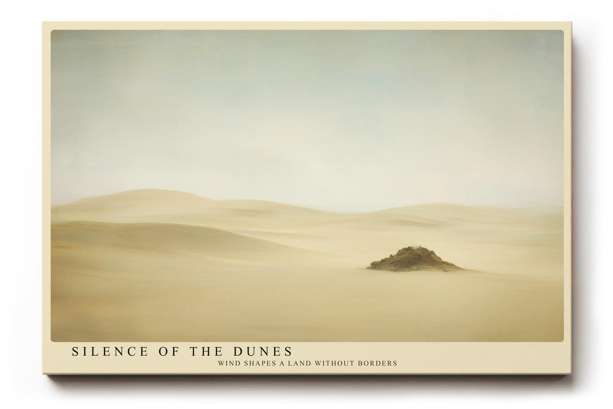 Paul Sinus Wandbild 120x80cm Wuestenlandschaft minimalistisch beige Sandduenen Natur Kunstdruck grosses Kunstbild ruhige Wanddekoration fuer Wohnzimmer Büro Flur