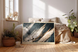 Paul Sinus Wandbild 120x80cm Wuestenlandschaft mit Vogelschwarm abstrakte Naturfotografie moderne Leinwand Wanddekoration Landschaftsbild fuer Wohnzimmer Büro