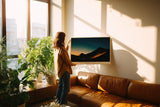 Paul Sinus Wandbild 120x80cm Wüste Sanddünen Sonnenlicht minimalistische Landschaft Fotokunst warmes Licht modernes Naturbild stilvolle