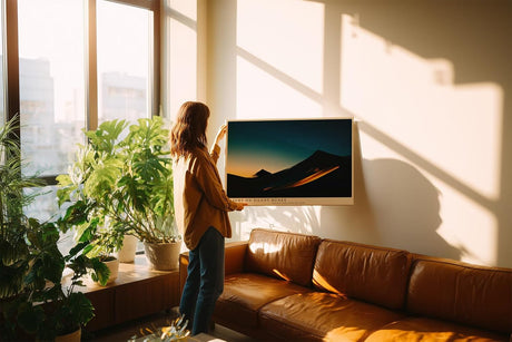 Paul Sinus Wandbild 120x80cm Wüste Sanddünen Sonnenlicht minimalistische Landschaft Fotokunst warmes Licht modernes Naturbild stilvolle