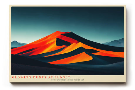 Paul Sinus Wandbild 120x80cm Wüstenlandschaft glühende Sanddünen Sonnenuntergang orange rot moderne Landschaftskunst dramatische Natur