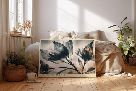 Paul Sinus Wandbild 120x80cm zarte Blaetter im Gegenlicht botanische Kunst minimalistische Naturfotografie stilvolle Wanddekoration fuer Wohnzimmer Büro