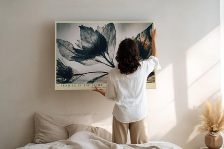 Paul Sinus Wandbild 120x80cm zarte Blaetter im Gegenlicht botanische Kunst minimalistische Naturfotografie stilvolle Wanddekoration fuer Wohnzimmer Büro