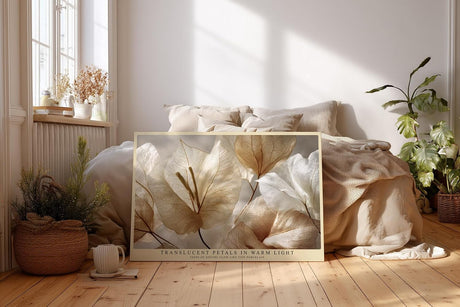 Paul Sinus Wandbild 120x80cm Zarte Blueten transparente Blaetter botanische Kunst Natur Wanddekoration Wohnzimmer Schlafzimmer