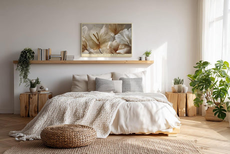 Paul Sinus Wandbild 120x80cm Zarte Blueten transparente Blaetter botanische Kunst Natur Wanddekoration Wohnzimmer Schlafzimmer