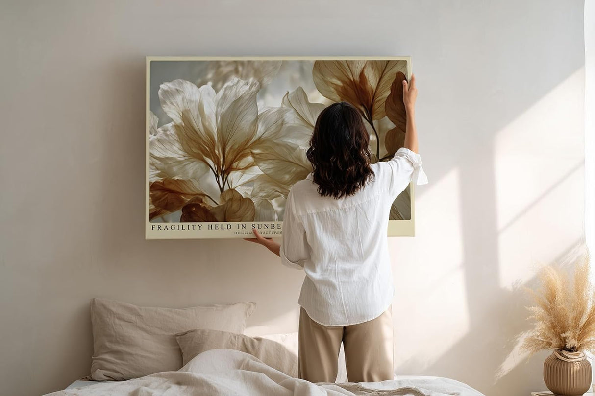 Paul Sinus Wandbild 120x80cm Zarte Blumen Sonnenlicht botanische Kunst Natur Wanddekoration Wohnzimmer Schlafzimmer