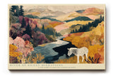 Paul Sinus Wandbild 120x80cm Zebra Landschaft Fluss Natur Illustration moderne Tierkunst Wanddekoration Wohnzimmer Schlafzimmer