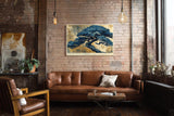 Paul Sinus Wandbild 120x80cm Zen Baum Blaue Naturkunst LeinWandbild 120x80cm Japanische Landschaft Wanddekoration