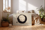 Paul Sinus Wandbild Zen Circle of Infinity minimalistisches Motiv mit schwarzem Pinselkreis auf hellem Hintergrund