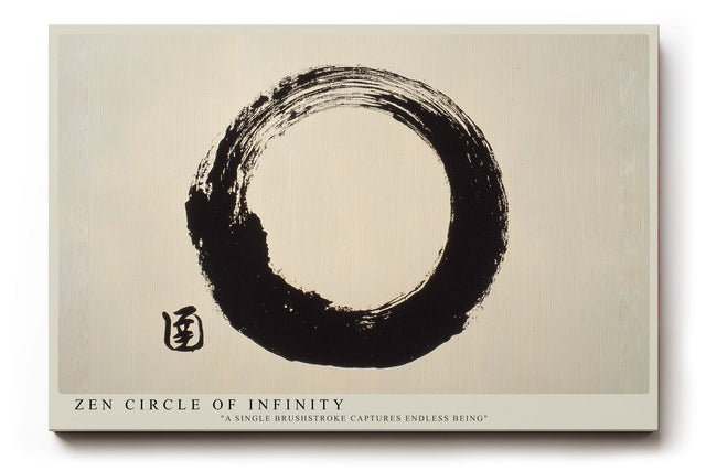 Paul Sinus Wandbild Zen Circle of Infinity minimalistisches Motiv mit schwarzem Pinselkreis auf hellem Hintergrund