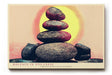 Paul Sinus Wandbild 120x80cm Zen Steine Balance Meditation Kunstmotiv mit Sonnenkreis ruhige Spa Wanddekoration fuer Wohnzimmer Yoga Raum