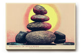 Paul Sinus Wandbild 120x80cm Zen Steine Balance Meditation Kunstmotiv mit Sonnenkreis ruhige Spa Wanddekoration fuer Wohnzimmer Yoga Raum