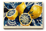 Paul Sinus Wandbild 120x80cm Zitronen Illustration blau gelb mediterrane Kunst modernes Fruchtmotiv Kunstdruck grosses Wandbild 120x80cm frische Wanddekoration fuer Kueche Esszimmer Wohnzimmer
