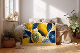 Paul Sinus Wandbild 120x80cm Zitronen Kunst modern gelb blau mediterrane Illustration Fruchtmotiv Kunstdruck grosses Wandbild 120x80cm stilvolle Wanddekoration fuer Kueche Esszimmer Wohnzimmer