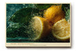 Paul Sinus Wandbild 120x80cm Zitronen mit Wasserspritzern frisches Frucht Stillleben gruene Blaetter lebendige Kuechenkunst moderne Leinwand Wanddekoration fuer Kueche Esszimmer Bar