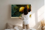 Paul Sinus Wandbild 120x80cm Zitronen Stillleben frische Fruechte im Wasser sommerliche Naturfotografie gelb gruene Farben moderne Kuechen Wanddekoration fuer Esszimmer Wohnzimmer