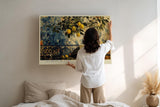 Paul Sinus Wandbild 120x80cm Zitronenbaum mediterrane Stillleben Malerei moderne Obst Kunst Kunstdruck grosses Wandbild 120x80cm sonnige Wanddekoration fuer Kueche Esszimmer Wohnzimmer