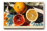 Paul Sinus Wandbild 120x80cm Zitrus Stillleben moderne Frucht Kunst orange gelb Kunstdruck grosses Wandbild 120x80cm frische Wanddekoration fuer Kueche Esszimmer Wohnzimmer