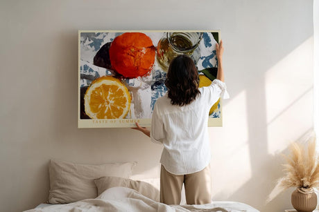 Paul Sinus Wandbild 120x80cm Zitrus Stillleben moderne Fruchtmalerei orange zitrone sommerliche Wanddekoration fuer Kueche Esszimmer Wohnzimmer