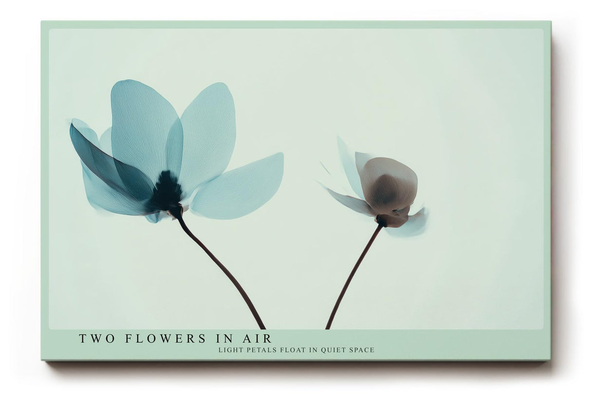 Paul Sinus Wandbild 120x80cm zwei Blumen minimalistische Naturkunst moderne florale Illustration sanfte Pastellfarben Kunstdruck stilvolle Wanddekoration fuer Wohnzimmer Schlafzimmer