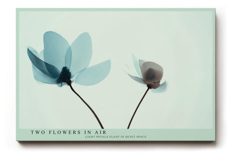 Paul Sinus Wandbild 120x80cm zwei Blumen minimalistische Naturkunst moderne florale Illustration sanfte Pastellfarben Kunstdruck stilvolle Wanddekoration fuer Wohnzimmer Schlafzimmer