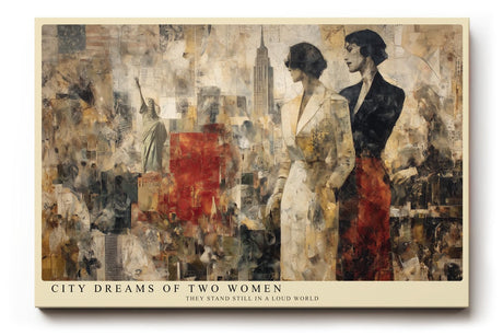 Paul Sinus Wandbild 120x80cm Zwei Frauen In Der Stadt Moderne Collage LeinWandbild 120x80cm Urban Art Wanddekoration