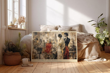 Paul Sinus Wandbild 120x80cm Zwei Frauen In Der Stadt Moderne Collage LeinWandbild 120x80cm Urban Art Wanddekoration