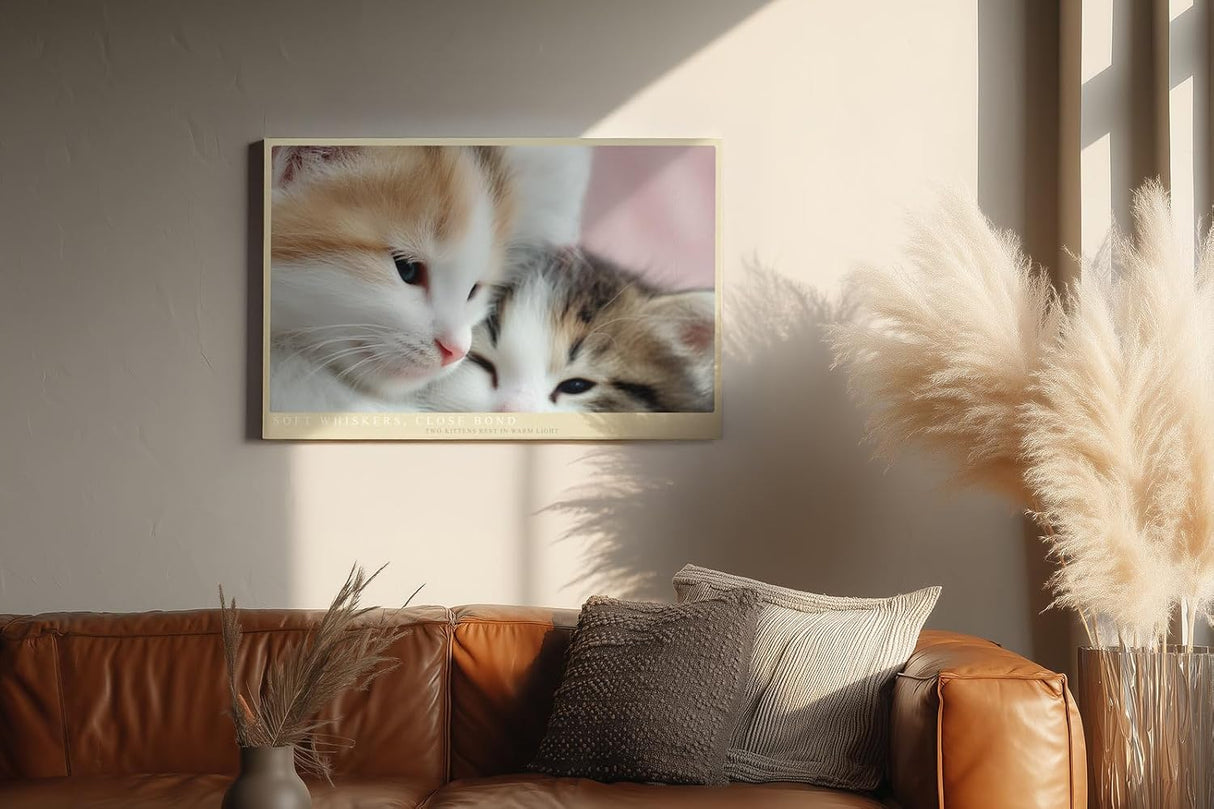 Paul Sinus Wandbild 120x80cm Zwei Kätzchen Nahaufnahme Süße Tierfotografie Katzen Kunst für Wohnzimmer Schlafzimmer Kinderzimmer