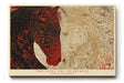 Paul Sinus Wandbild 120x80cm zwei Pferde abstrakte Tierkunst rot beige moderne Pferdemalerei Kunstdruck grosses Wandbild 120x80cm elegante Wanddekoration fuer Wohnzimmer Büro