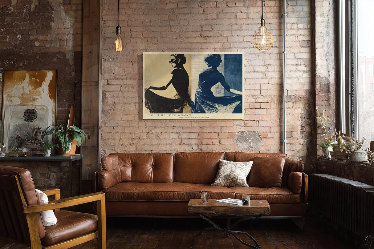 Paul Sinus Wandbild 120x80cm Zwei Seiten einer Frau – Künstlerisches Porträt mit Licht und Schatten im modernen Stil