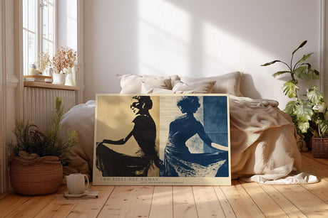 Paul Sinus Wandbild 120x80cm Zwei Seiten einer Frau – Künstlerisches Porträt mit Licht und Schatten im modernen Stil