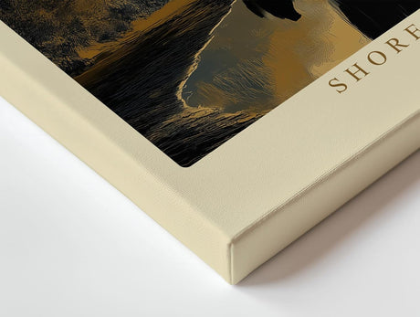 Paul Sinus Wandbild 120x80cm Zypressen am ruhigen Seeufer mediterrane Landschaftskunst